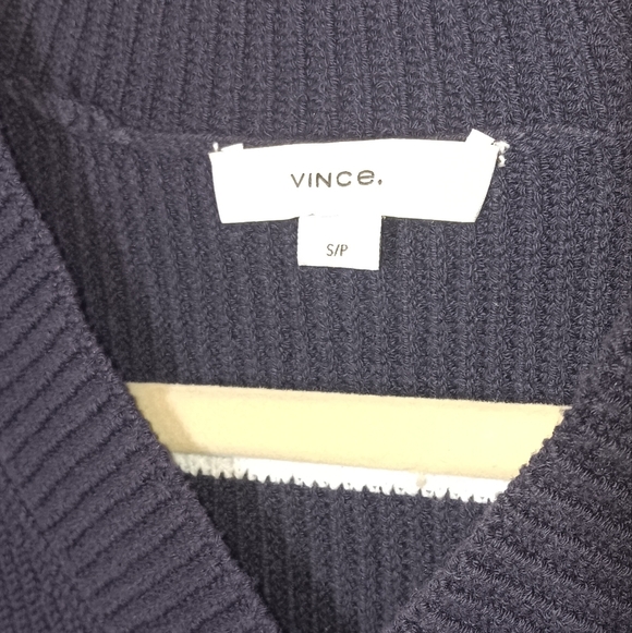VINCE Drop Shoulder Sweater S Navy White Stripes - Picture 4 of 7